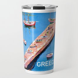 1948 GREECE Aegean Island Jetty Travel Poster Travel Mug