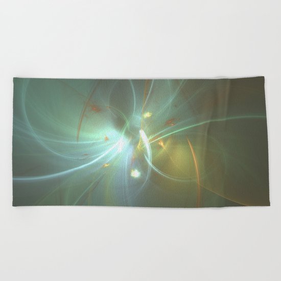 Holiday Glow Fractal Beach Towel