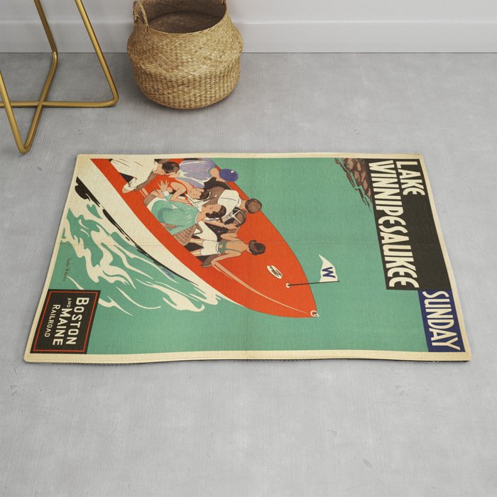 Lake Winnipesaukee Vintage Poster Rug By Elac