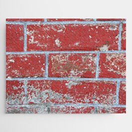 Texture background surface wallpaper red blue brick Jigsaw Puzzle