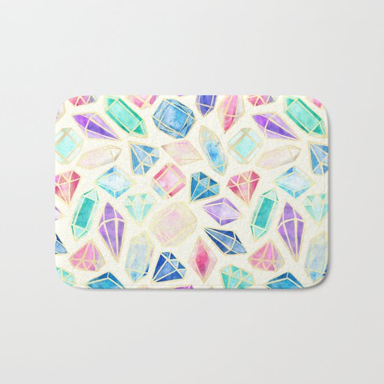 Watercolor Gems Intense Bath Mat