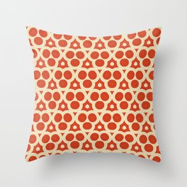 Orange Detailed Geometric  Throw Pillow