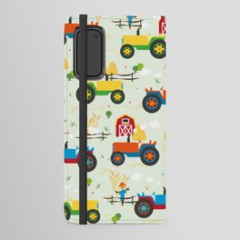 Rows of Colorful Farm Tractors Android Wallet Case