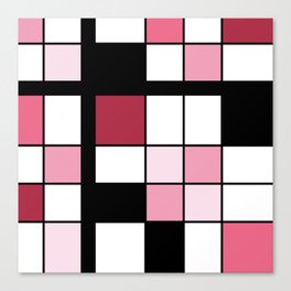 De Stijl Style Geometrical Art Pink Canvas Print