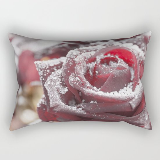 Frozen rose- with hoarfrost covered rose Rectangular Pillow