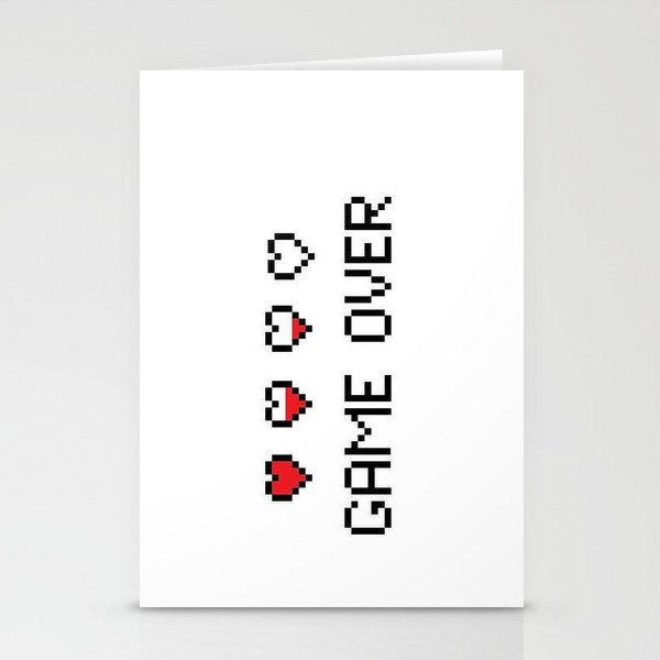 Game Over - Pixels Stationery Cards