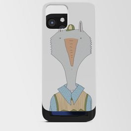 Hare with a carrot nose iPhone Card Case