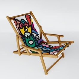 Cool Street Art Fun Multicolor Creatures Sling Chair
