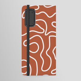 Squiggle Maze Minimalist Abstract Pattern in Clay Rust Terracotta Android Wallet Case
