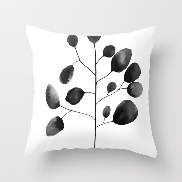 watercolor leaves throw pillow by summersunhomeart society6