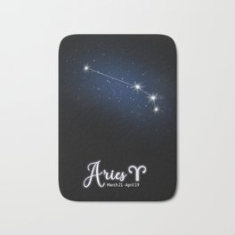 Zodiac Constellation - Aries in a sky view Bath Mat