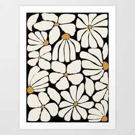 Wild Bloom - neutrals Art Print