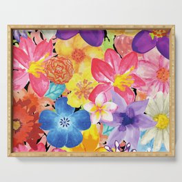 Beautiful Vivid Bouquet of Florals Serving Tray