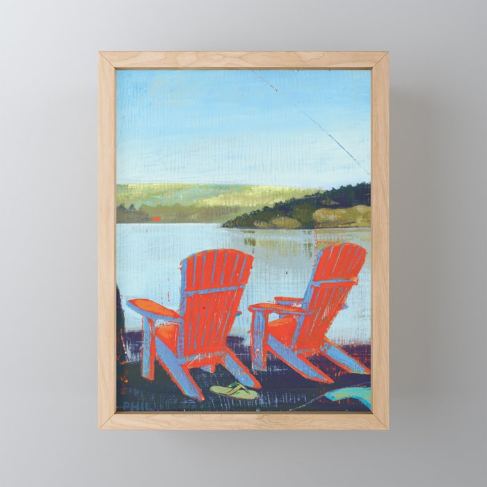 adirondack and muskoka lakeview chairs Framed Mini Art Print