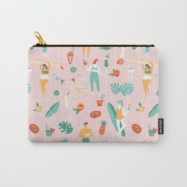 Beach party Carry-All Pouch | Beach, Curated, Pattern, Surf, Summer, Surfer, Ukulele, Bikini, Girl, Happy 