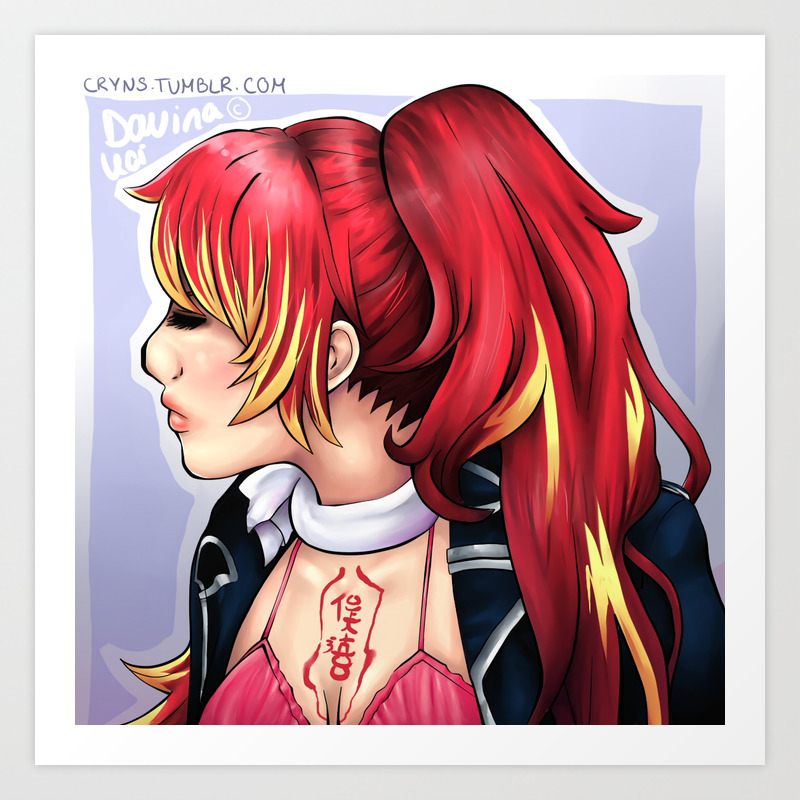 shura blue exorcist art print by davina koi society6