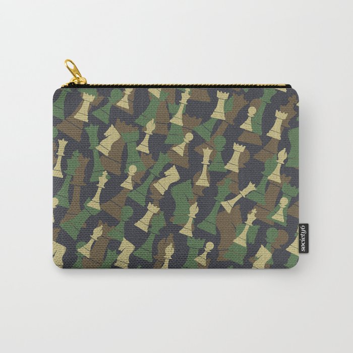 Chess Camo WOODLAND Carry-All Pouch by GrandeDuc | Society6