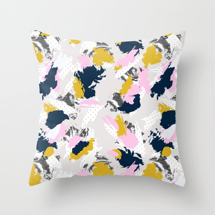Strokes and abstract textures Throw Pillow