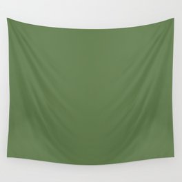 Dark Green Solid Color Pantone Campsite 18-0323 TCX Shades of Green Hues Wall Tapestry