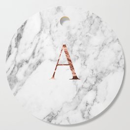Monogram rose gold marble A Cutting Board