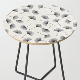 Ginkgo Leaves Cream Side Table