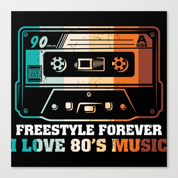 Freestyle forever I love 80's music cassette Canvas Print
