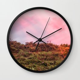 meadow rose tinted aesthetic landscape art abstract nature photography Wall Clock