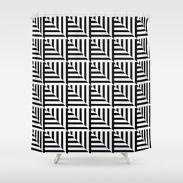 Optical pattern 127 black and white Shower Curtain
