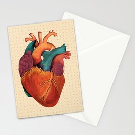Anatomical Human Heart - Textbook Color Stationery Card