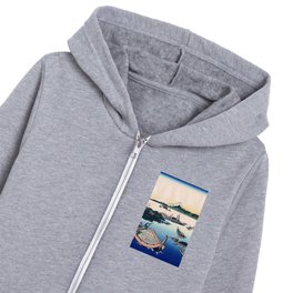 Hokusai -36 views of the Fuji  12 Tsukuda Island in the Musashi province Kids Zip Hoodie