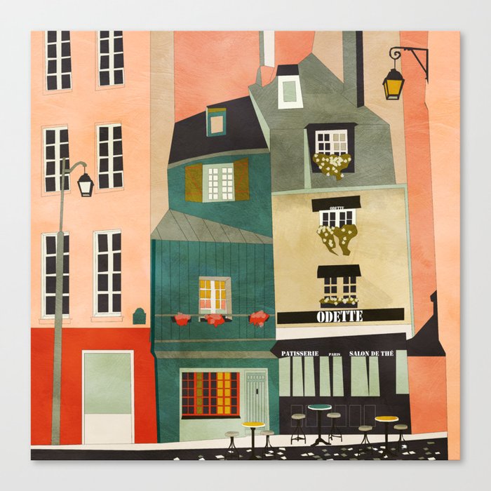 paris 2 travel europe france houses Canvas Print