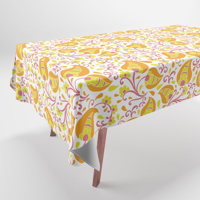 Bright colored floral design Tablecloth