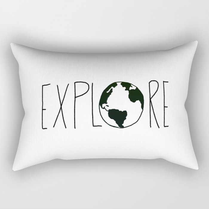 Explore the Globe x BW Rectangular Pillow