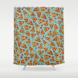 Funny pizza pattern Shower Curtain