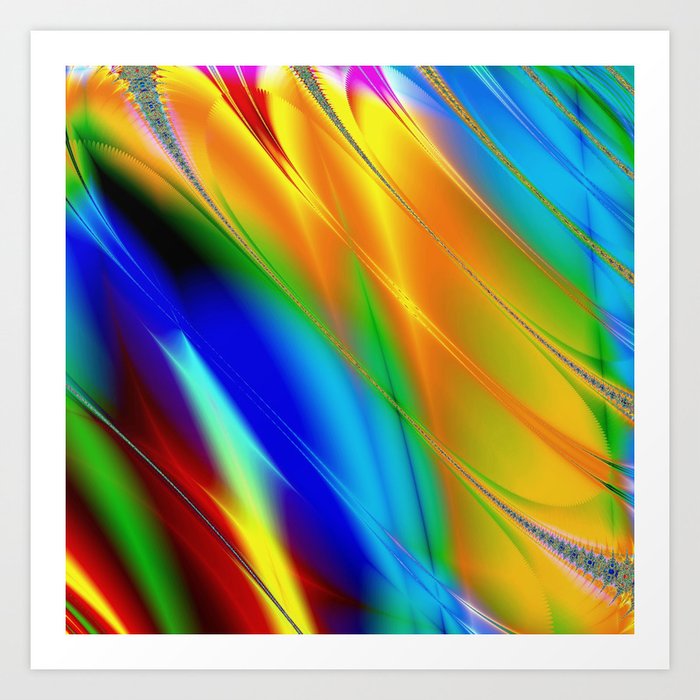 Digital art fractal colors Art Print