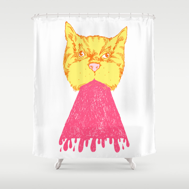 Pink Cat Vomit Shower Curtain By Chaparralia Society6