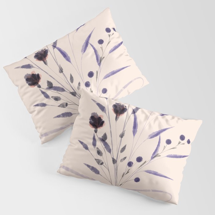 Flowers Bouquet With Purple Roses Pillow Sham