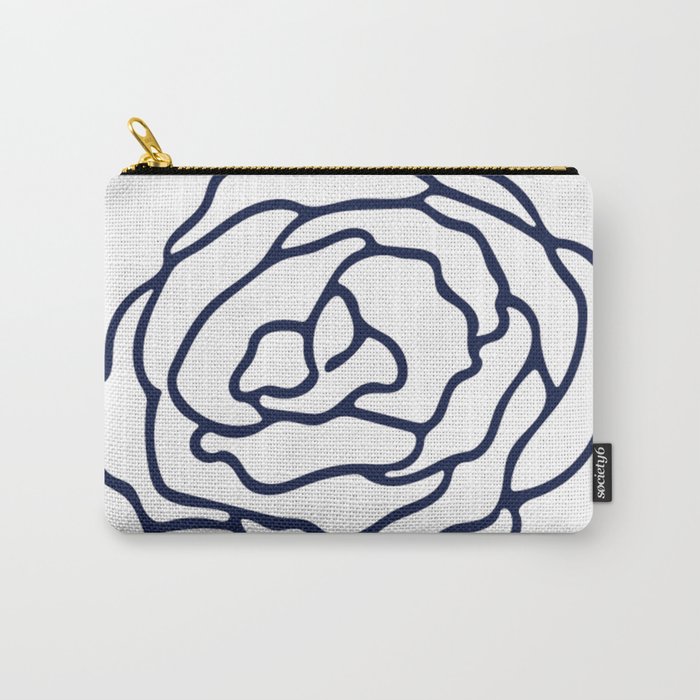 Rose Nautical Navy on White Carry-All Pouch