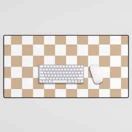 Checkered (Tan & White Pattern) Desk Mat