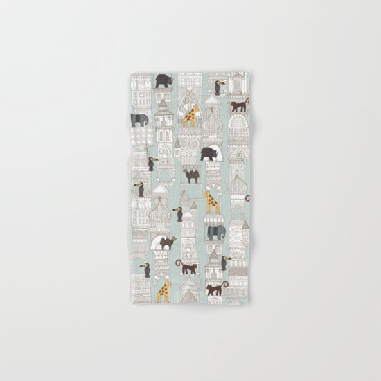 urban jungle silver mint Hand & Bath Towel
