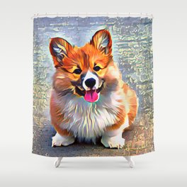 Corgi Puppy | Cute | Dog Breed | Kawaii | Pet Photography Art Shower Curtain