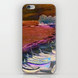 Boats on the beach at Etretat (Monet)_Claude Monet  French impressionist painter (1840-1926) iPhone Skin