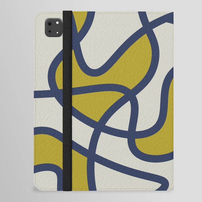 Messy Scribble Texture Background - Pastel Gray and Gold Foil iPad Folio Case