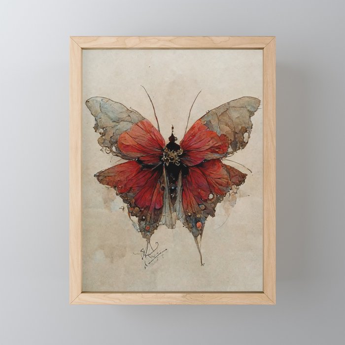 Butterflies of Willowood: Grand Queens Flyer Framed Mini Art Print