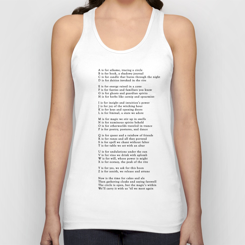 Abcs Of Witchcraft Unisex Tank Top By Astrea Society6