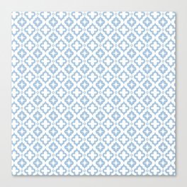 Pale Blue Ornamental Arabic Pattern Canvas Print