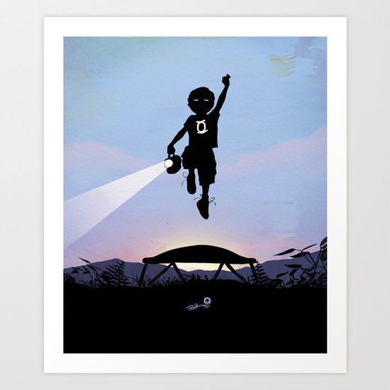 Green Lantern Kid Art Print