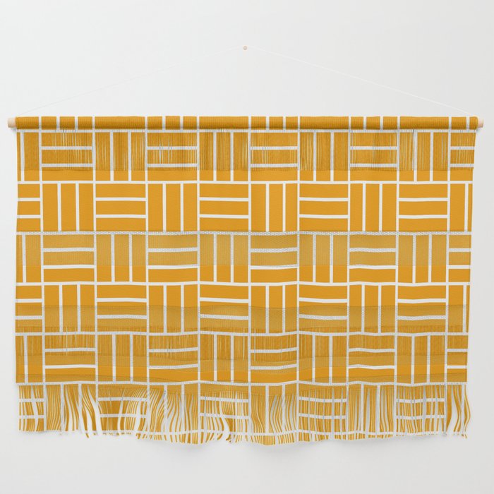 Basketweave (White & Orange Pattern) Wall Hanging