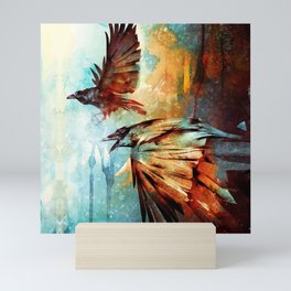 Crows in Flight Mini Art Print