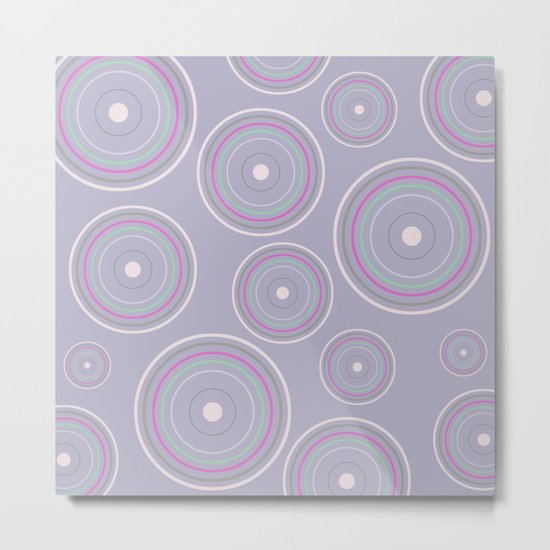CONCENTRIC CIRCLES IN BLUE (abstract pattern) Metal Print